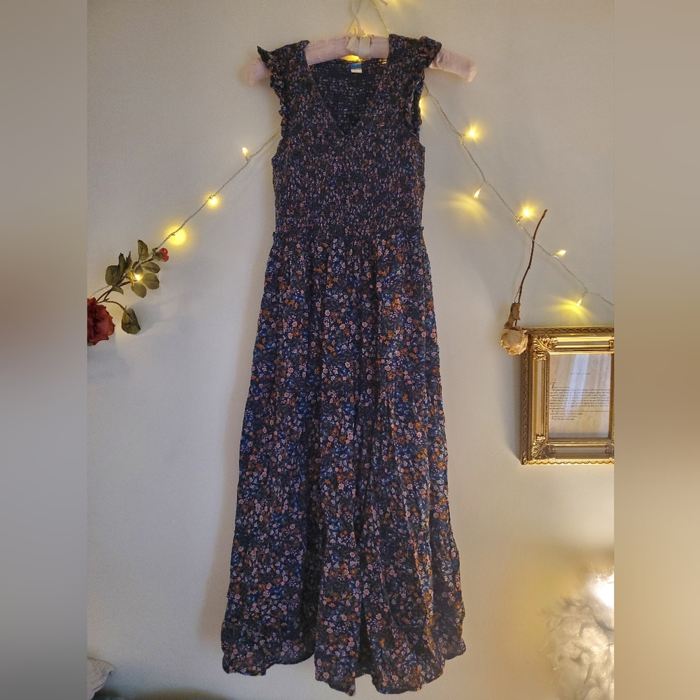 Cotton Floral Midi Dress Old Navy Womens Small